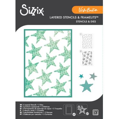 Sizzix Stencils & Dies - Script Layering Stars