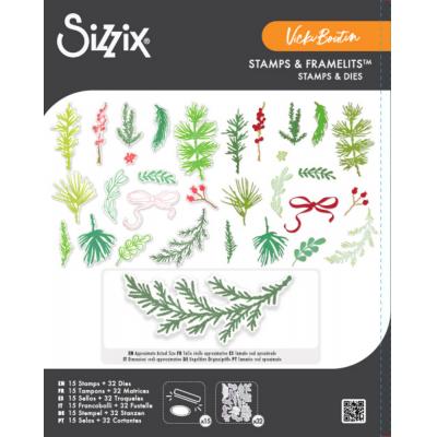 Sizzix Stempel + Framelits - Winter Greenery