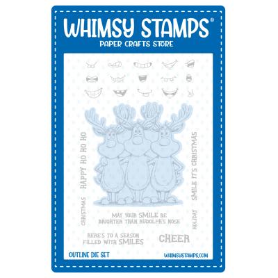 Whimsy Stamps Cutting Dies - Reindeer Smiles