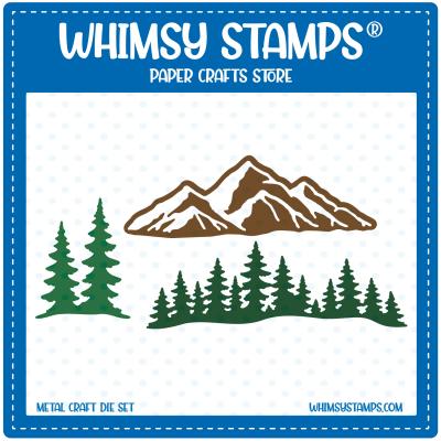 Whimsy Stamps Cutting Dies - Rocky Range And Pines
