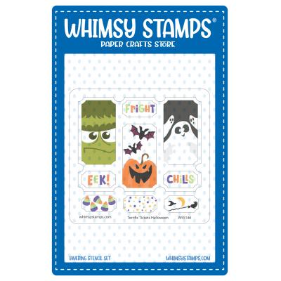 Whimsy Stamps Layering Stencil - Terrific Tickets Halloween